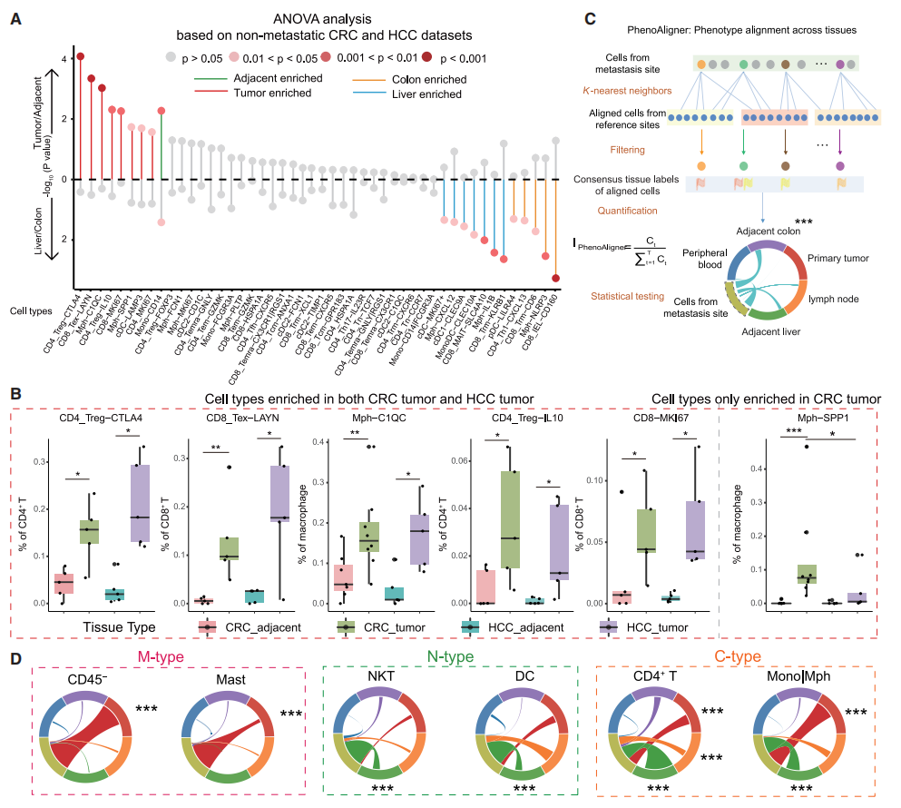 圖2?使用表型比對(duì)分析癌細(xì)胞和宿主器官對(duì)TME的影響